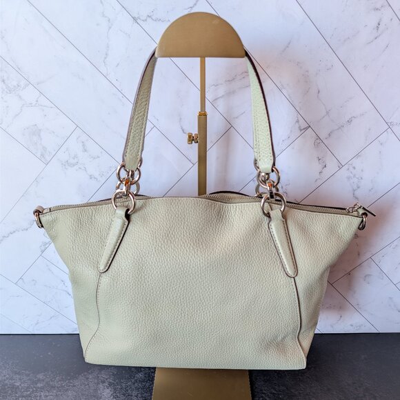 Coach Pebbled Leather Satchel with Strap & Bow Charm F28993 - Picture 2 of 16